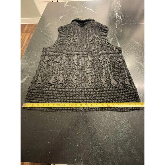 Jerry T Black ruched vest with rhinestone detail zipper XL - Picture 12 of 15